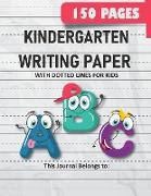 Kindergarten Writing Paper with Dotted Lines for Kids