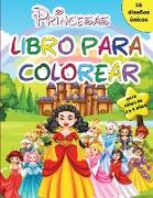 Libro para colorear de princesas para niñas de 3 a 9 años