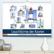 Leuchttürme der Azoren (Premium, hochwertiger DIN A2 Wandkalender 2022, Kunstdruck in Hochglanz)