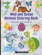 Wild and Ocean Animals Coloring Book for Kids Age 3 and Up