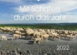 Mit Schafen durch das Jahr (Wandkalender 2022 DIN A2 quer)