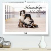 Herzensshelties - Shetland Sheepdogs (Premium, hochwertiger DIN A2 Wandkalender 2022, Kunstdruck in Hochglanz)