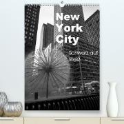 New York City Schwarz auf Weiß (Premium, hochwertiger DIN A2 Wandkalender 2022, Kunstdruck in Hochglanz)