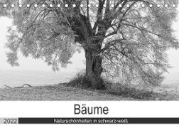 Bäume - Naturschönheiten in schwarz-weiß (Tischkalender 2022 DIN A5 quer)