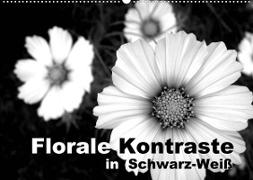 Florale Kontraste in Schwarz-Weiß (Wandkalender 2022 DIN A2 quer)