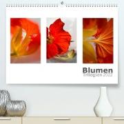 Blumen Trilogien (Premium, hochwertiger DIN A2 Wandkalender 2022, Kunstdruck in Hochglanz)