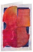 Rote Violine - Kunst-Faltkarten ohne Text (5 Stück)