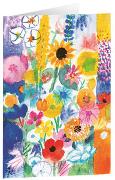 Bunte Wiesenblumen - Kunst-Faltkarten ohne Text (5 Stück)