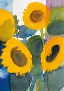 Sonnenblumenfeld - Kunst-Faltkarten ohne Text (5 Stück)