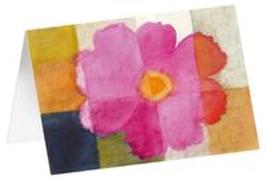 Pinke Blüte - Kunst-Faltkarten ohne Text (5 Stück)