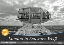 London in Schwarz-Weiß (Wandkalender 2022 DIN A2 quer)