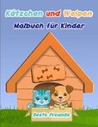 Kätzchen und Welpen Malbuch für Kinder