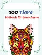 100 Tiere Malbuch für Erwachsene