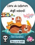 Animali da colorare libro per bambini 4-10 anni