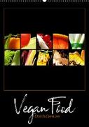 Vegan Food Kalender - Obst und Gemüse auf Schwarz (Wandkalender 2022 DIN A2 hoch)