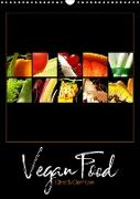 Vegan Food Kalender - Obst und Gemüse auf Schwarz (Wandkalender 2022 DIN A3 hoch)