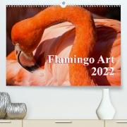Flamingo Art 2022 (Premium, hochwertiger DIN A2 Wandkalender 2022, Kunstdruck in Hochglanz)