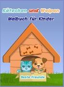 Kätzchen und Welpen Malbuch für Kinder