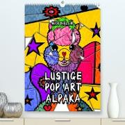 Lustige Pop Art Alpaka (Premium, hochwertiger DIN A2 Wandkalender 2022, Kunstdruck in Hochglanz)