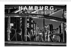 Hamburg in schwarz-weiß (Wandkalender 2022 DIN A3 quer)