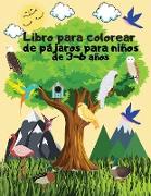 Libro para colorear de pájaros para niños de 3-6 años