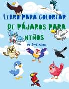 Libro para colorear de pájaros para niños de 3-6 años