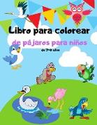 Libro para colorear de pájaros para niños de 3-6 años