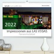 Impressionen aus LAS VEGAS Panoramabilder (Premium, hochwertiger DIN A2 Wandkalender 2022, Kunstdruck in Hochglanz)