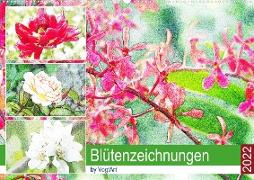 Blütenzeichnungen (Wandkalender 2022 DIN A2 quer)