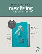 NLT Wide Margin Bible, Filament-Enabled Edition (Hardcover Cloth, Ocean Blue Floral, Red Letter)