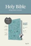 KJV Personal Size Giant Print Bible, Filament-Enabled Edition (Leatherlike, Floral Leaf Teal, Indexed, Red Letter)