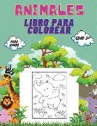 Animales Libro para Colorear para Niños, Edad 3+