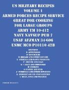 US Military Recipes Volume 1 Armed Forces Recipe Service Great for Cooking for Large Groups