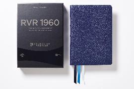 Reina Valera 1960 Biblia Letra Gigante, Colección Premier, Azul Marino, Interior a DOS Colores
