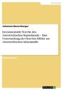 Investmentstile: Test für den österreichischen Kapitalmarkt ¿ Eine Untersuchung des Firm-Size-Effekts am österreichischen Aktienmarkt