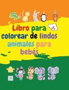 Libro para colorear de lindos animales para bebés