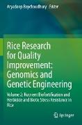 Rice Research for Quality Improvement: Genomics and Genetic Engineering