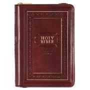 KJV Large Print Compact Bible Burgundy with Zipper Faux Leather