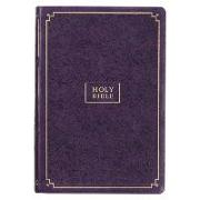 KJV Holy Bible, Giant Print Full-Size Faux Leather Red Letter Edition - Thumb Index & Ribbon Marker, King James Version, Purple Floral