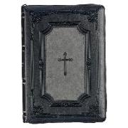 KJV Holy Bible, Super Giant Print Faux Leather Red Letter Edition - Thumb Index & Ribbon Marker, King James Version, Gray/Black