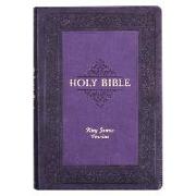 KJV Study Bible, Large Print Faux Leather - Thumb Index, King James Version Holy Bible, Purple Two-Tone