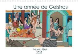 Une année de Geishas (Calendrier mural 2022 DIN A3 horizontal)