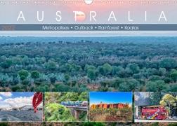 Australia - Metropolises . Outback . Rainforest . Koalas (Wall Calendar 2022 DIN A3 Landscape)