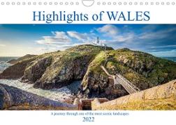 Highlights of Wales (Wall Calendar 2022 DIN A4 Landscape)