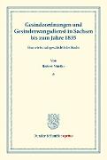 Gesindeordnungen und Gesindezwangsdienst in Sachsen bis zum Jahre 1835