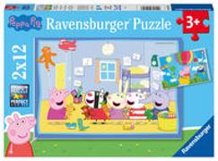Ravensburger Kinderpuzzle 05574 - Peppas Abenteuer - 2x12 Teile Peppa Pig Puzzle für Kinder ab 3 Jahren