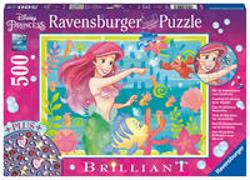Ravensburger Puzzle 13327 - Arielles Unterwasserparadies - 500 Teile Disney Brilliant Puzzle mit Dekosteinen für Erwachsene und Kinder ab 12 Jahren