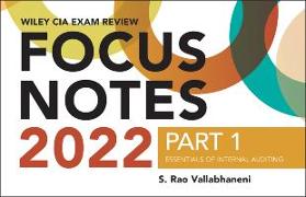 Wiley CIA 2022 Part 1 Focus Notes - Essentials of Internal Auditing