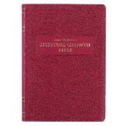 The Spiritual Growth Bible, Study Bible, NLT - New Living Translation Holy Bible, Faux Leather, Berry