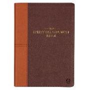 The Spiritual Growth Bible, Study Bible, NLT - New Living Translation Holy Bible, Faux Leather, Chocolate Brown/Ginger